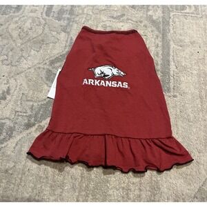 New Arkansas University Razorbacks Dog Sz Large Dress Red Pet Gear 28-42 Lbs